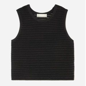 Everlane The Crochet Knit Cami Black
